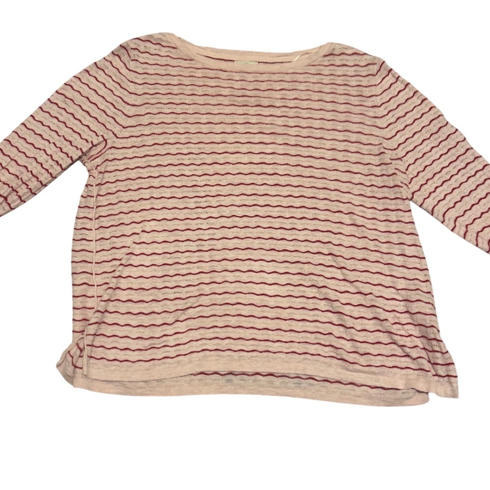 Fat Face boatneck pink red stripe lightweight knit summer spring sweater preppy
